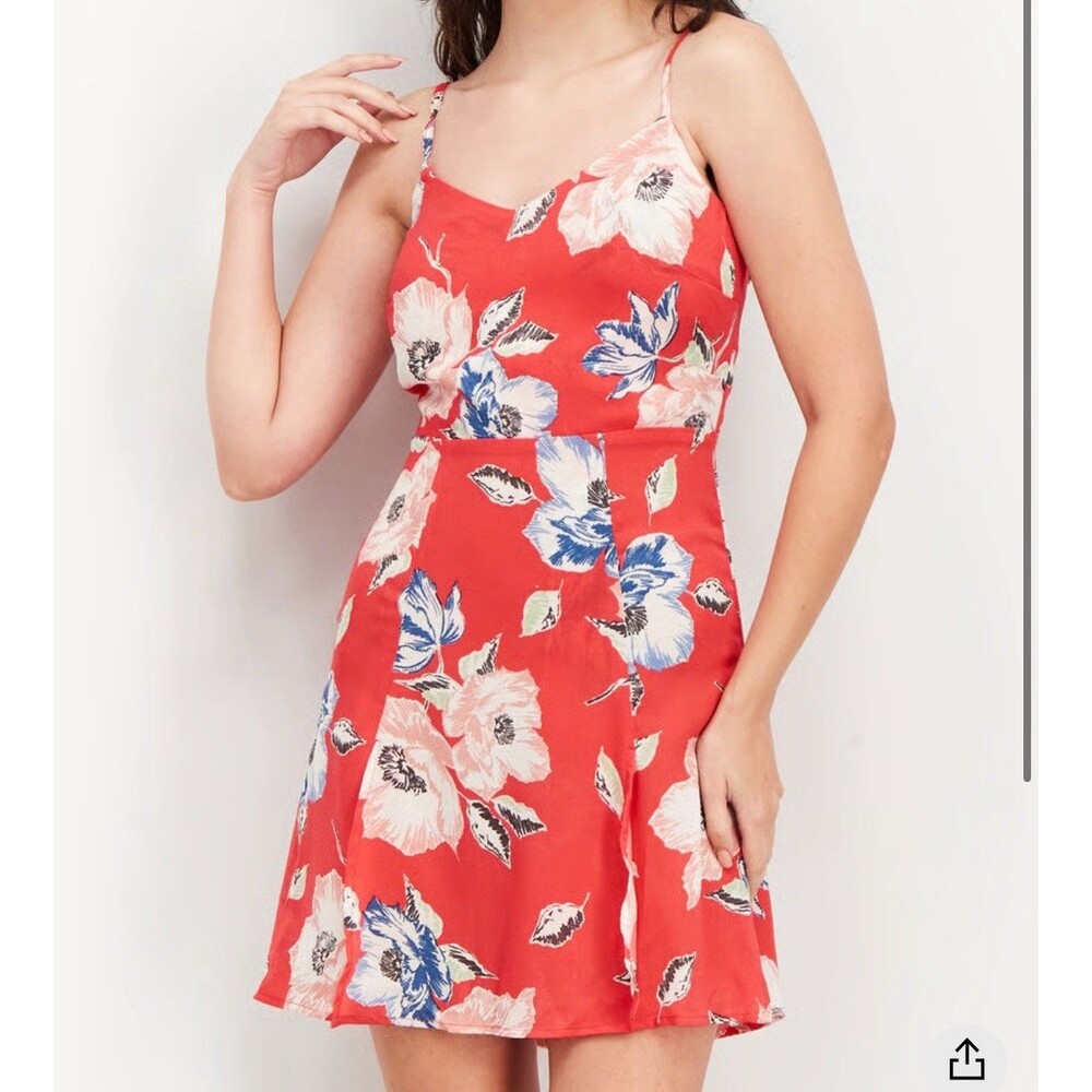 French Connection Dress Cari Size 12 Summer Floral Print Camisole Pink & Blue - Picture 14 of 14